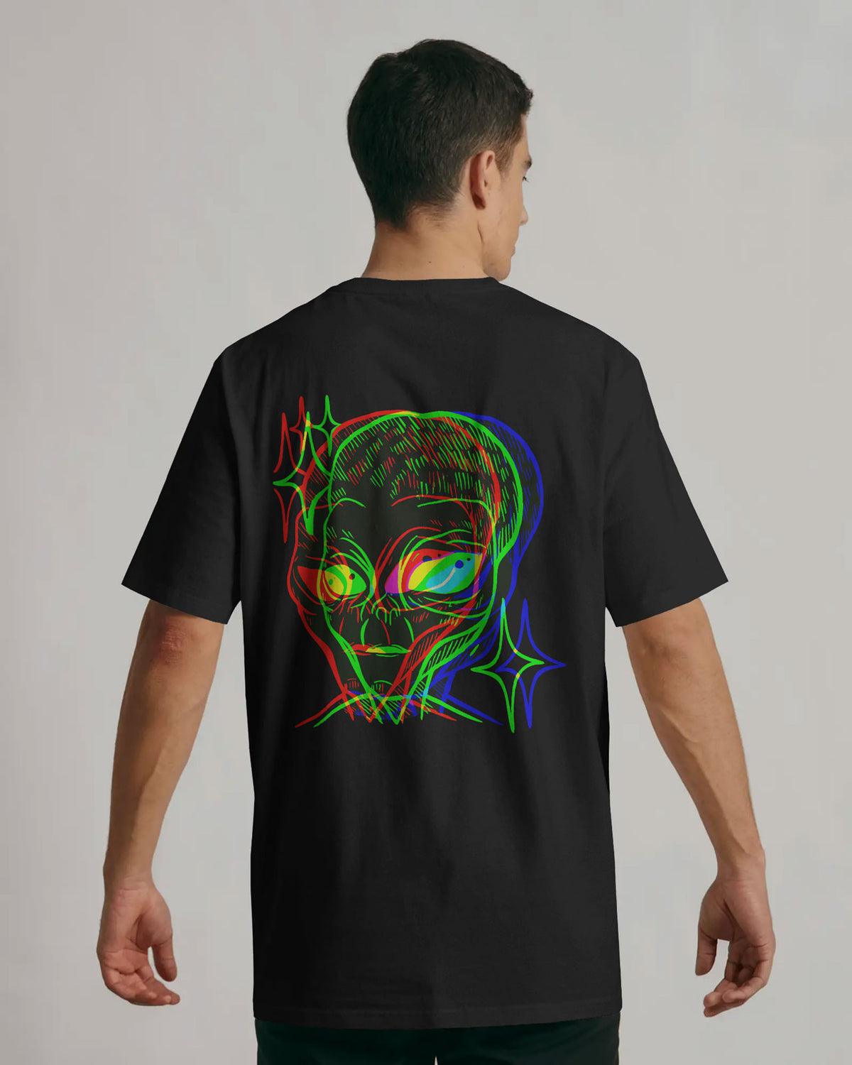 Cosmic Frequency Oversized Alien Graphic Tee