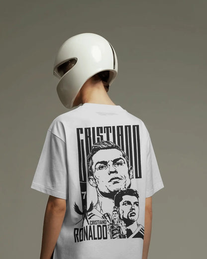 BYCADS Football Legend CR7 Back Print Oversized T-Shirt | Cotton Blend Streetwear