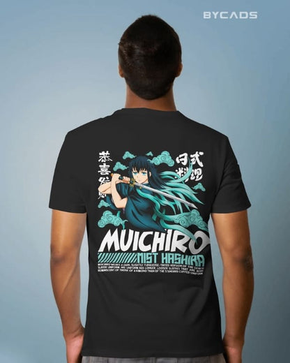 Muichiro Tokito Mist Breathing Graphic Regular-Fit Cotton Blend T-Shirt | Anime Streetwear