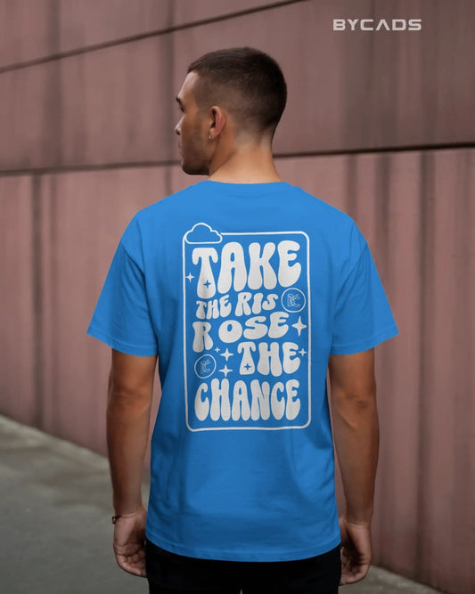 BYCADS "Take The Risk" Retro Typography Oversized Black T-Shirt