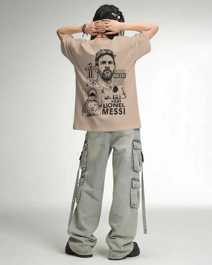 BYCADS Lionel Messi Legend  Graphic Oversized Drop Shoulder Cotton Blend T-Shirt