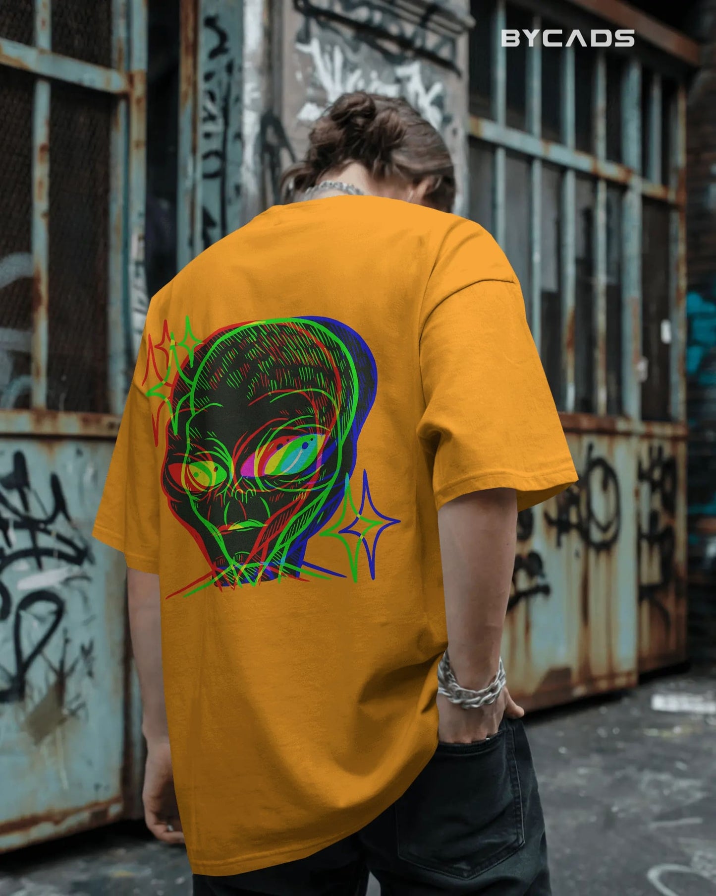 Cosmic Frequency Oversized Alien Unisex Graphic Tee