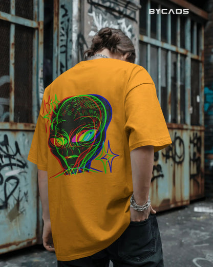 Cosmic Frequency Oversized Alien Unisex Graphic Tee