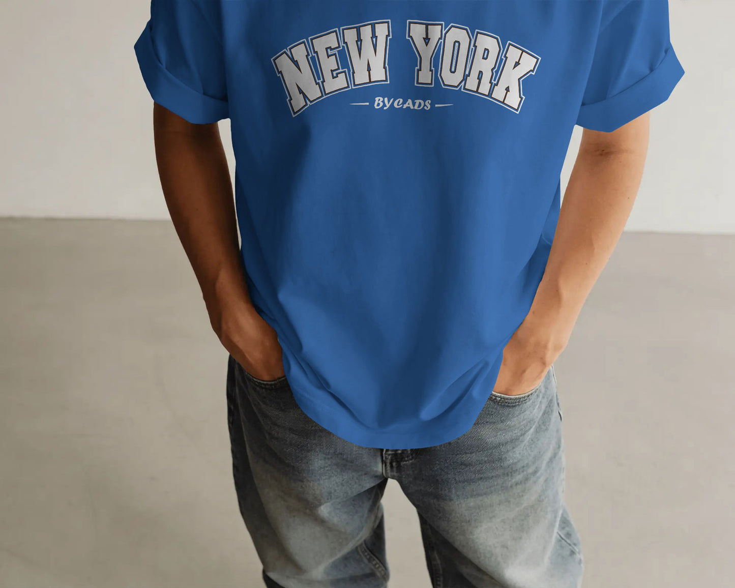 BYCADS New York Oversized T-Shirt | Cotton Blend Drop Shoulder Relaxed Fit  | Casual Streetwear Oversized T-Shirt