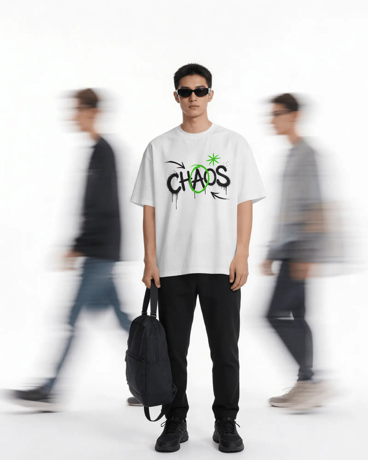 CHAOS Graphic Oversized T-Shirt cotton blend - BYCADS