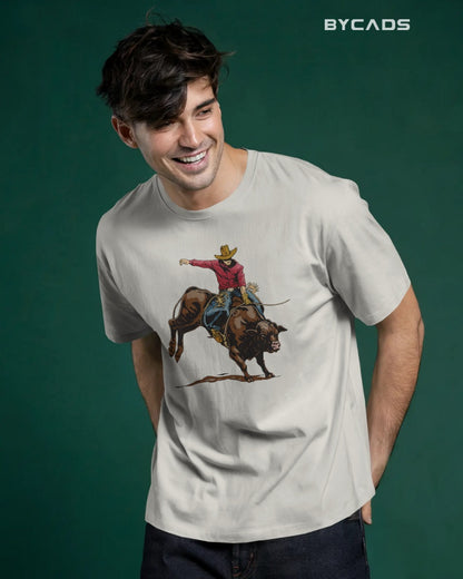 “Rough & Reckless” Cowboy Bull Ride T-shirt By Bycads