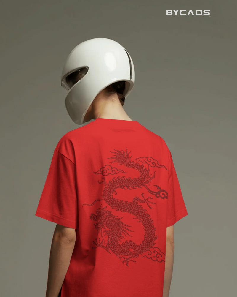 Unique Red Dragon – Oversized Urban Warrior T-Shirt