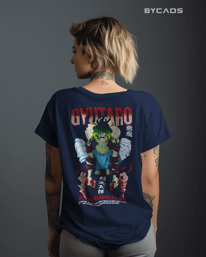 BYCADS "Blood Manipulation" Gyutaro Anime Graphic Regular-Fit Cotton Blend T-Shirt