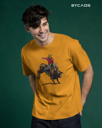 “Rough & Reckless” Cowboy Bull Ride T-shirt By Bycads