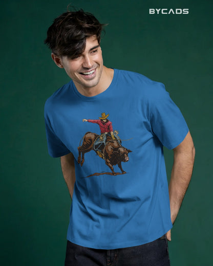 “Rough & Reckless” Cowboy Bull Ride T-shirt By Bycads
