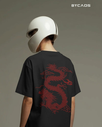 Unique Red Dragon – Oversized Urban Warrior T-Shirt