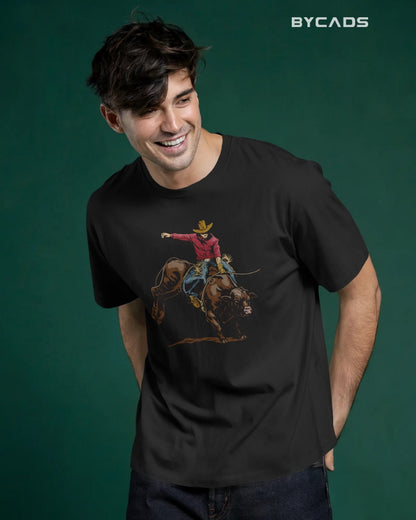“Rough & Reckless” Cowboy Bull Ride T-shirt By Bycads
