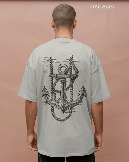 “Anchored Soul” Nautical Graphic Oversized t-shirt by Bycads