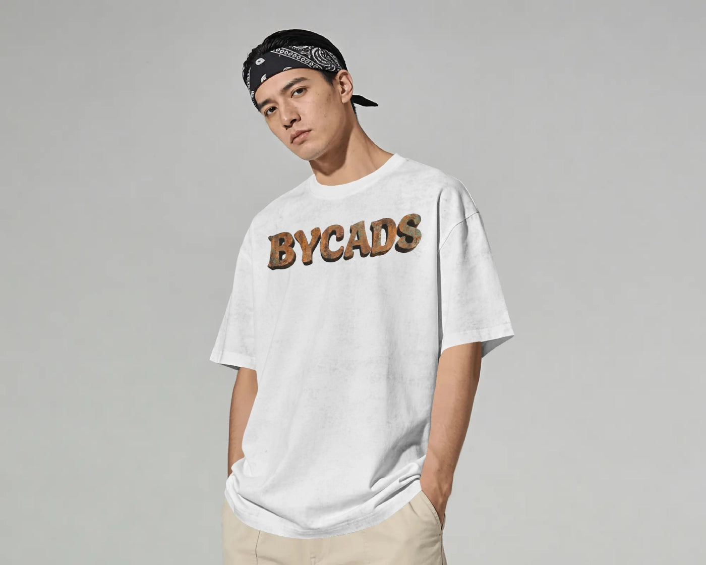 BYCADS Oversized Graphic T-Shirt – 100% Cotton Drop Shoulder Relaxed Fit Streetwear T-shirt