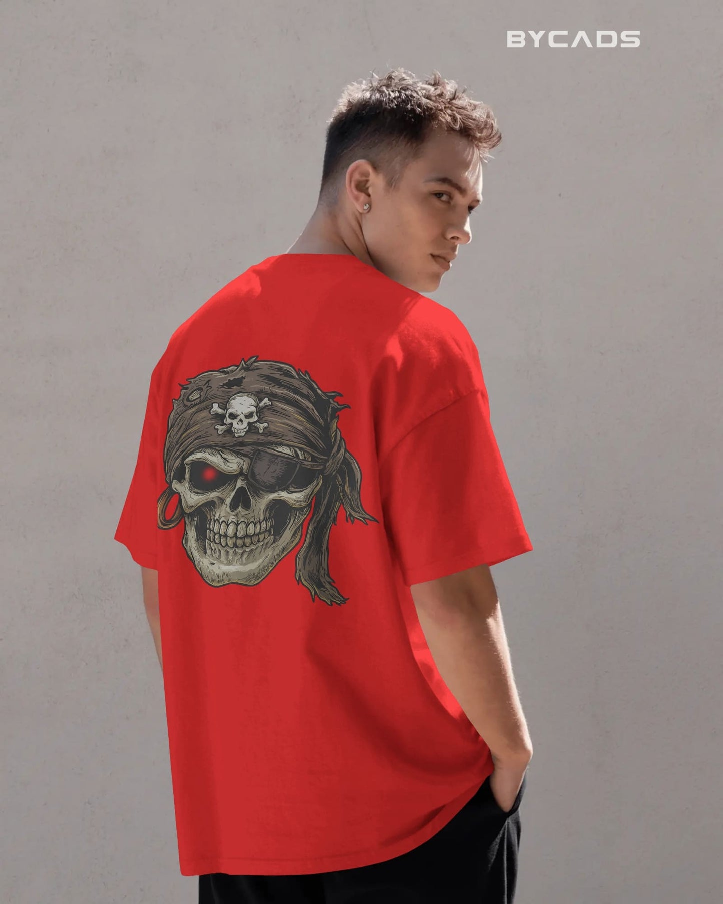 BYCADS Cyberskull Pirate Tee – Rogue Spirit, Red-Eyed Vengeance