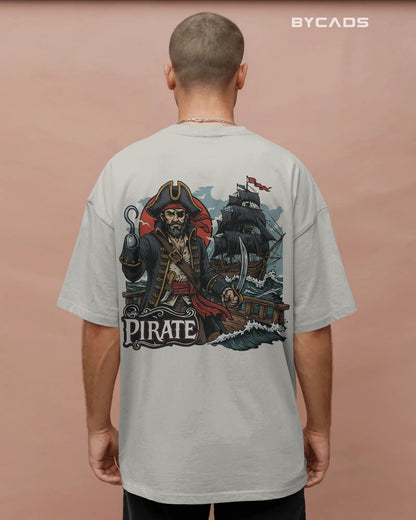 Rogue of the Seas Pirate Printed Oversized T-Shirt for Men