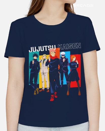 BYCADS "Jujutsu Sorcerers" Jujutsu Kaisen Anime Graphic Regular-Fit Cotton Blend T-Shirt