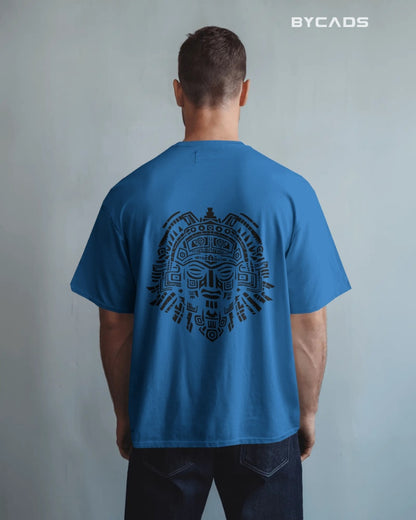 Aztec Sun God Printed Oversized T-Shirt for Men
