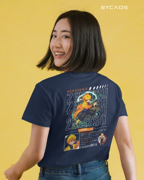 Zenitsu Agatsuma Techwear Graphic Regular-Fit Cotton Blend T-Shirt | Anime Streetwear