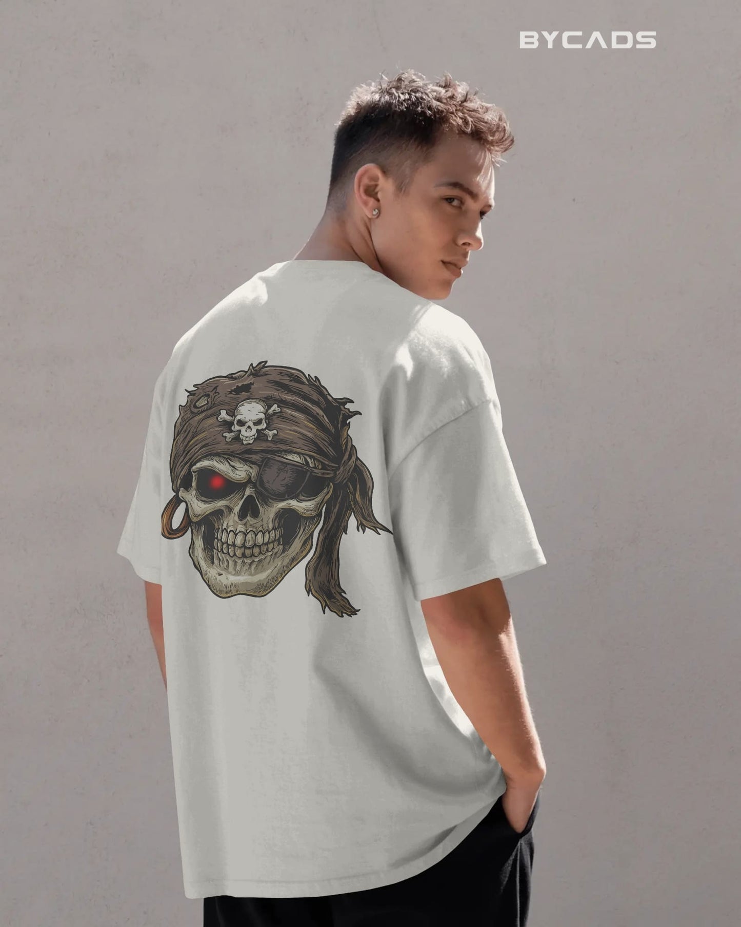 BYCADS Cyberskull Pirate Tee – Rogue Spirit, Red-Eyed Vengeance