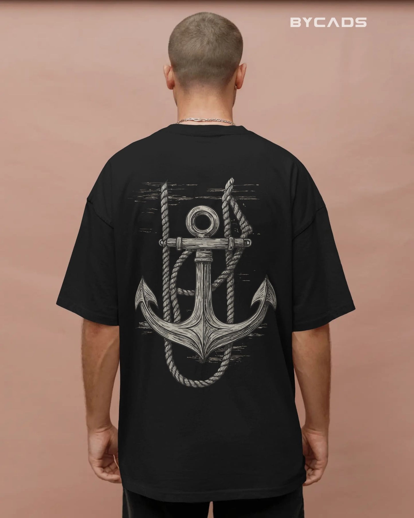 “Anchored Soul” Nautical Graphic Oversized t-shirt by Bycads