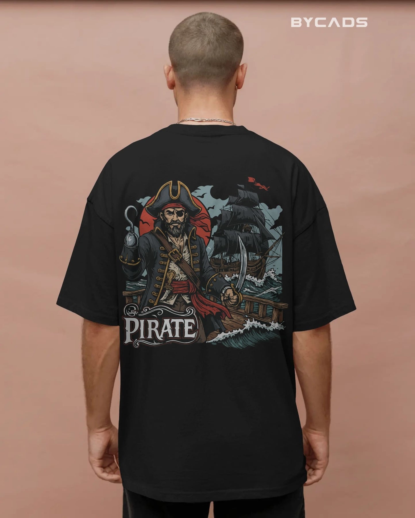 Rogue of the Seas Pirate Printed Oversized T-Shirt for Men