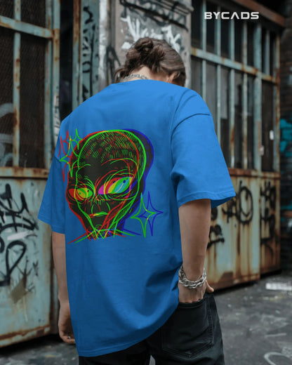 Cosmic Frequency Oversized Alien Unisex Graphic Tee
