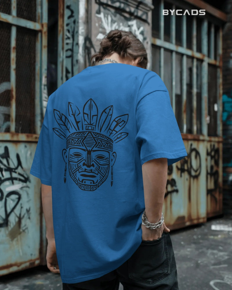 Tribal Warrior Spirit Oversized T-Shirt – Bold Ethnic Power by Bycads