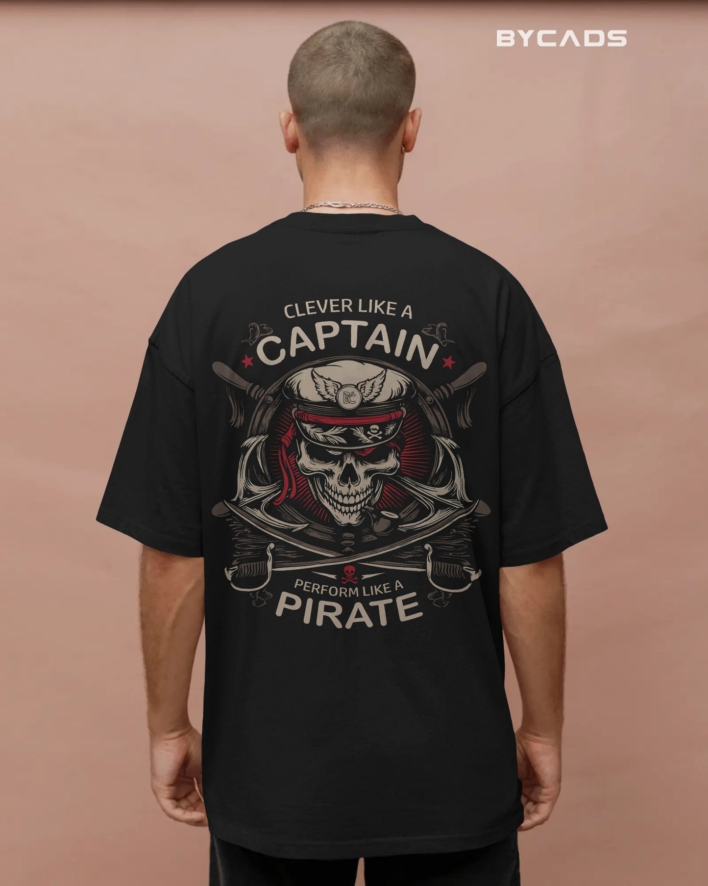 Captain Skull Oversized T-Shirt – Pirate-Inspired Nautical Streetwear by Bycads