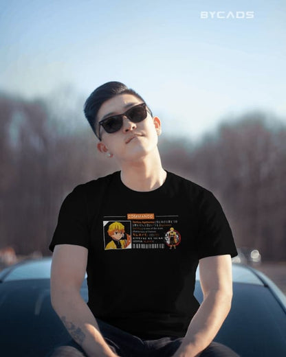 Zenitsu Agatsuma Techwear Graphic Regular-Fit Cotton Blend T-Shirt | Anime Streetwear