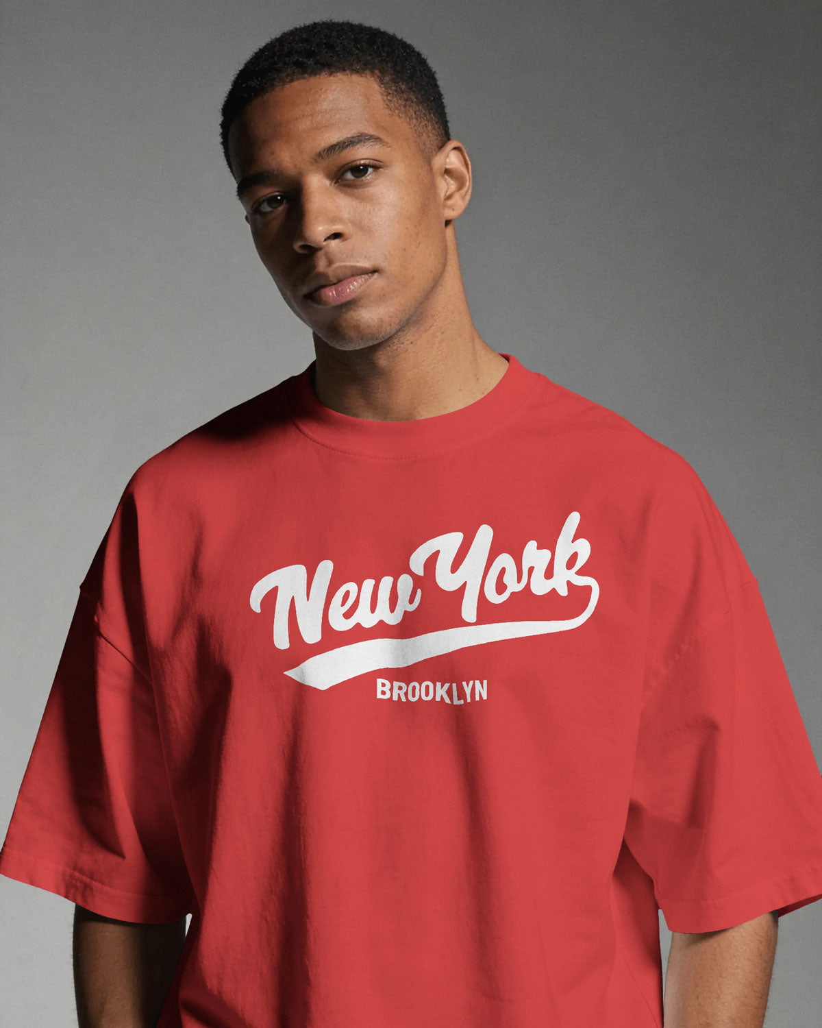 BYCADS New York Oversized Cotton Blend T-Shirt | Drop Shoulder Relaxed Fit Streetwear T-shirt