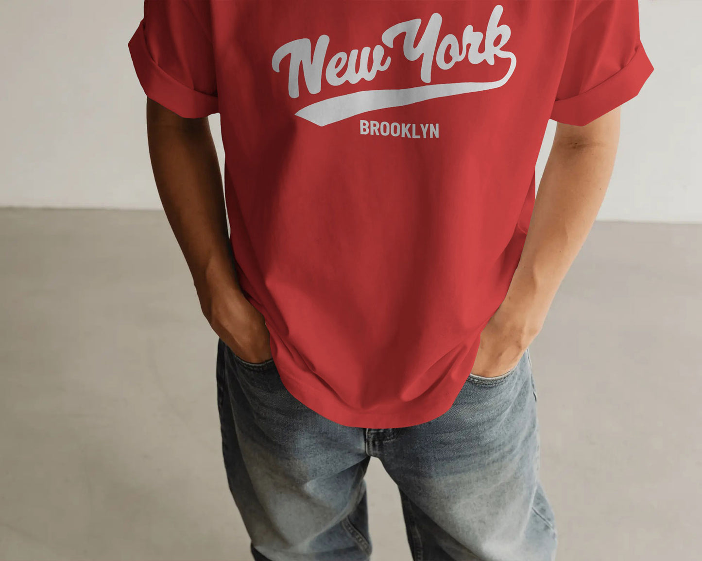 BYCADS New York Oversized Cotton Blend T-Shirt | Drop Shoulder Relaxed Fit Streetwear T-shirt