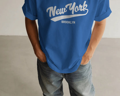 BYCADS New York Oversized Cotton Blend T-Shirt | Drop Shoulder Relaxed Fit Streetwear T-shirt