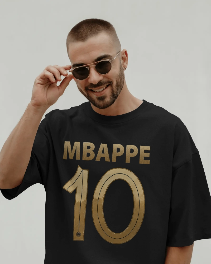 BYCADS Mbappé 10 Sports Edition Oversized T-Shirt – Premium Cotton Blend Streetwear T-shirt