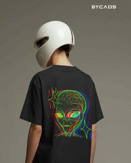 Cosmic Frequency Oversized Alien Unisex Graphic Tee