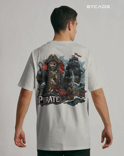 Rogue of the Seas Pirate Printed Oversized T-Shirt for Men