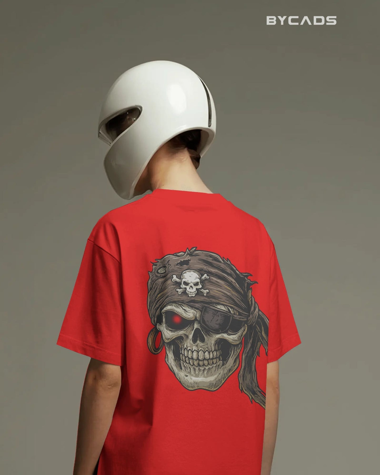 BYCADS Cyberskull Pirate Tee – Rogue Spirit, Red-Eyed Vengeance