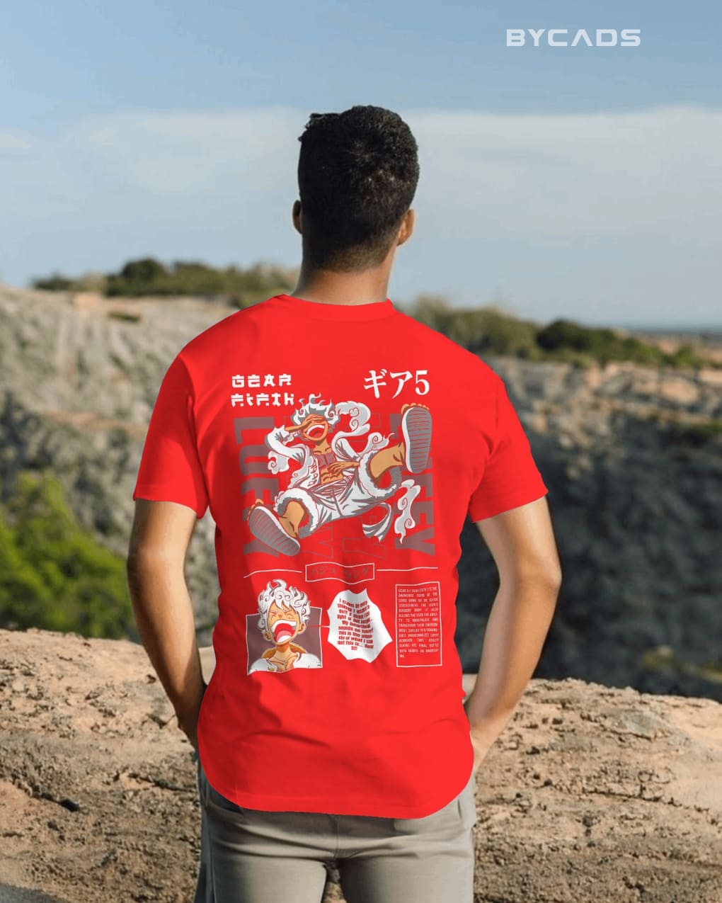 BYCADS "Gear 5 Joyboy" Luffy Anime Graphic Regular Fit T-Shirt