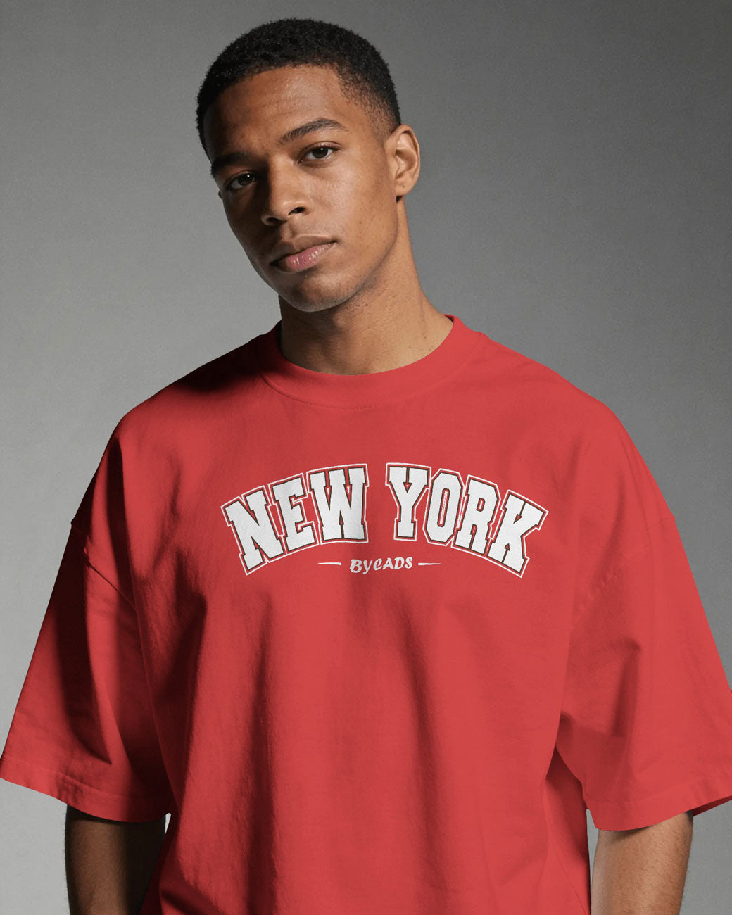 BYCADS New York Oversized T-Shirt | Cotton Blend Drop Shoulder Relaxed Fit  | Casual Streetwear Oversized T-Shirt