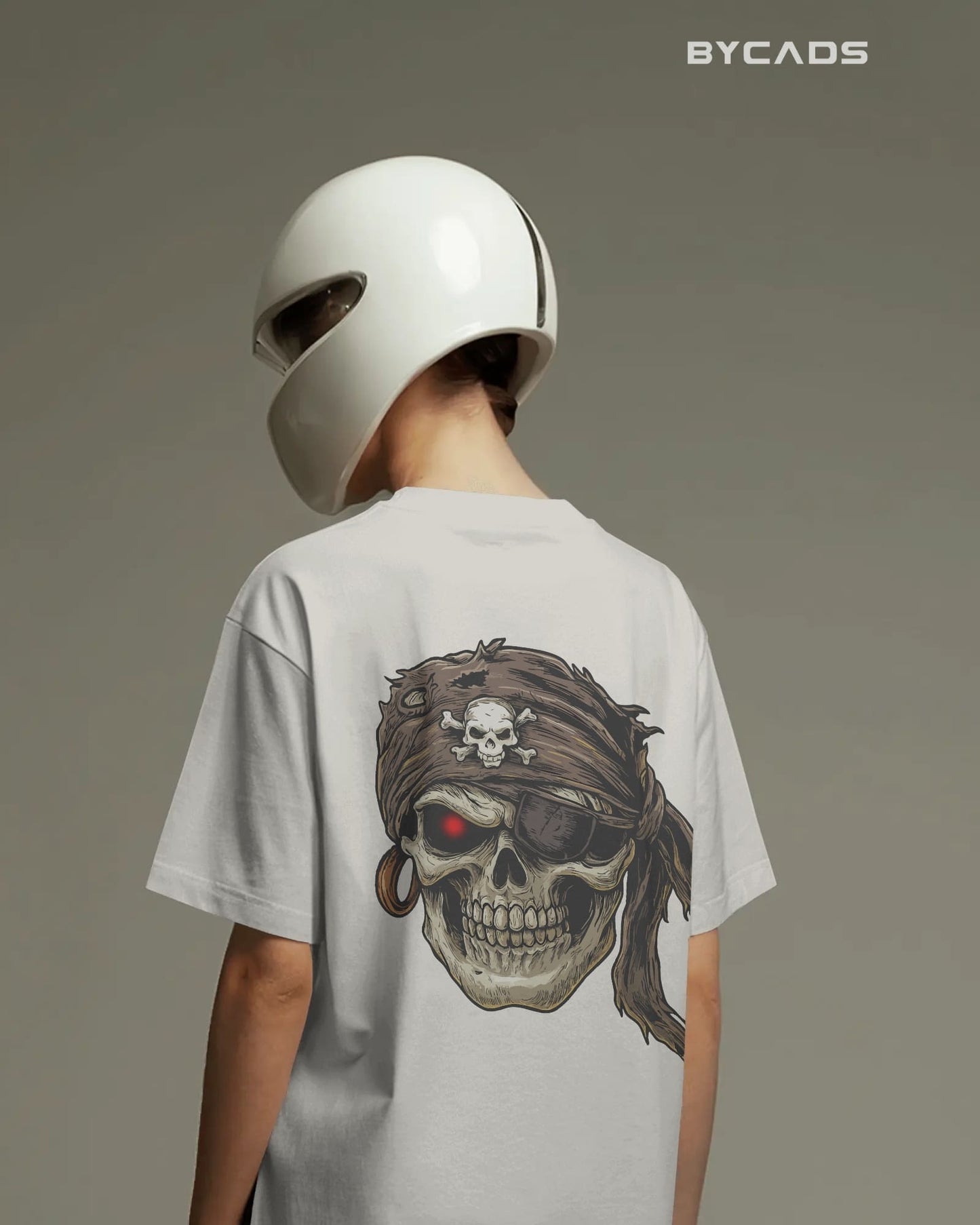 BYCADS Cyberskull Pirate Tee – Rogue Spirit, Red-Eyed Vengeance