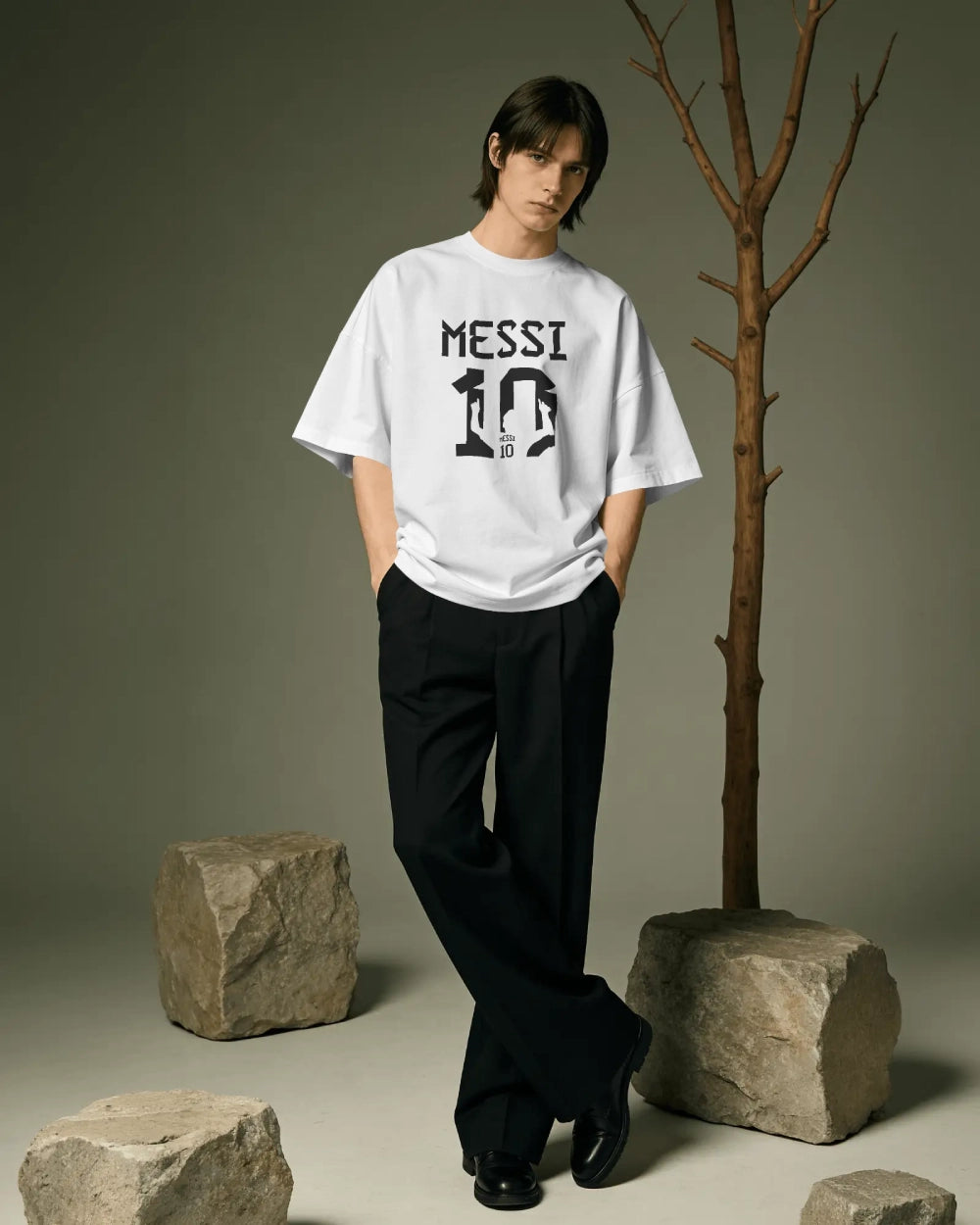 BYCADS Messi 10 Football Oversized Cotton Blend T-Shirt | Premium Sports Collection Graphic T-shirt