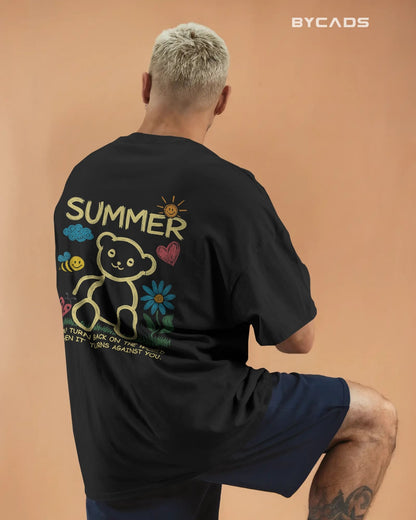 SUMMER BEAR Hand-Drawn Graphic Unisex Tee by Bycads