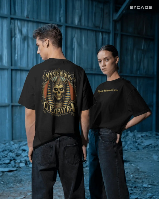 Cleopatra mystery Oversized T-Shirt – Gothic Egyptian Streetwear by Bycads