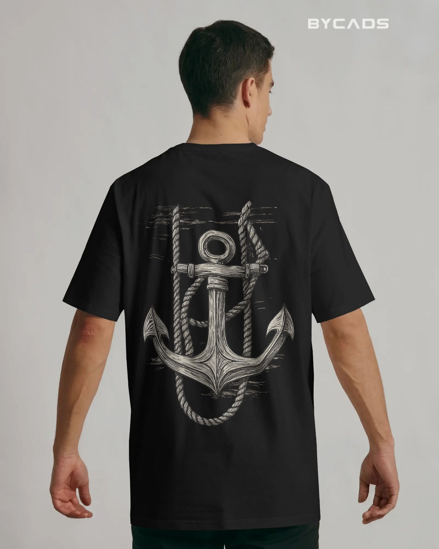 “Anchored Soul” Nautical Graphic Oversized t-shirt by Bycads