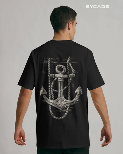 “Anchored Soul” Nautical Graphic Oversized t-shirt by Bycads