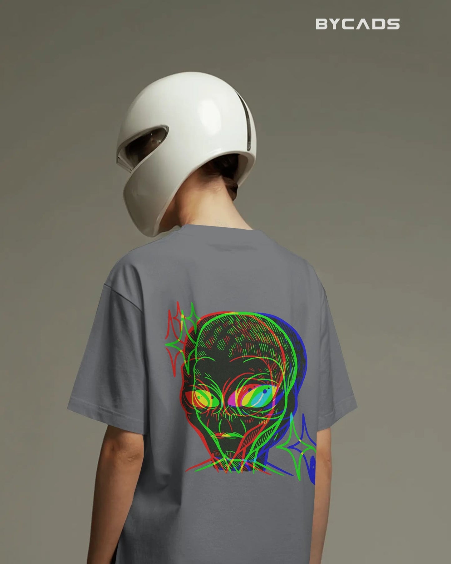 Cosmic Frequency Oversized Alien Unisex Graphic Tee