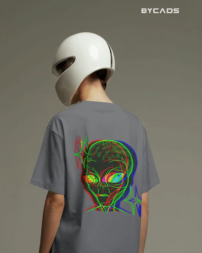 Cosmic Frequency Oversized Alien Unisex Graphic Tee
