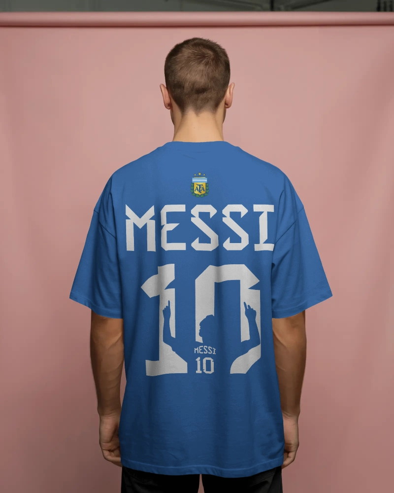 BYCADS Messi 10 Football Oversized Cotton Blend T-Shirt | Premium Sports Collection Graphic T-shirt