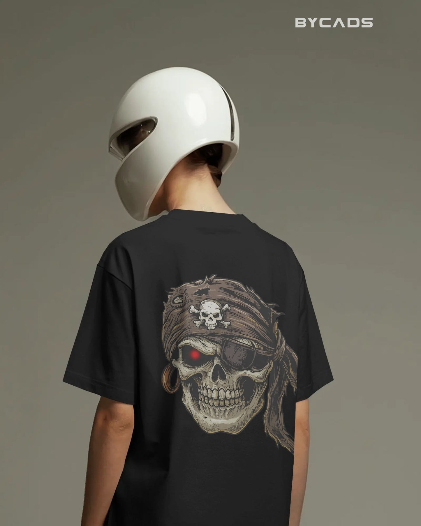 BYCADS Cyberskull Pirate Tee – Rogue Spirit, Red-Eyed Vengeance