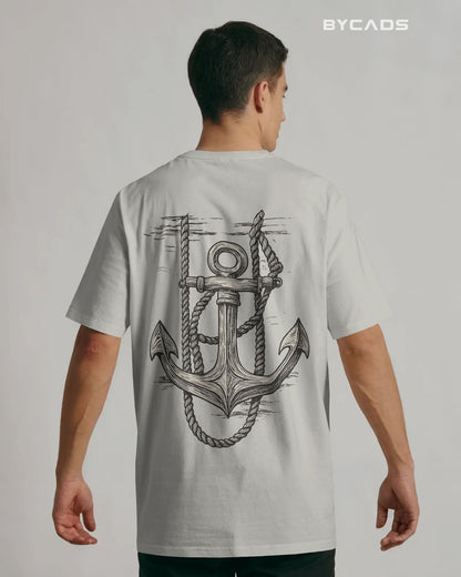“Anchored Soul” Nautical Graphic Oversized t-shirt by Bycads